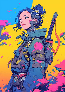 Warrior Cyberpunk Girl
