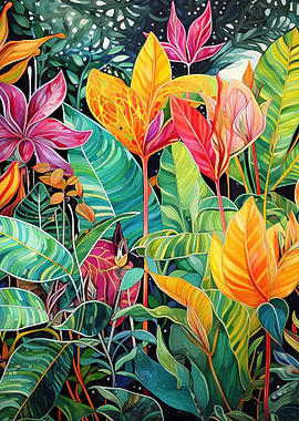 Colorful Wild Plants Art