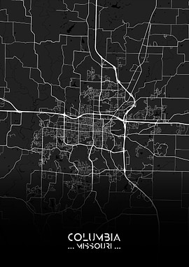 Columbia City Map Black