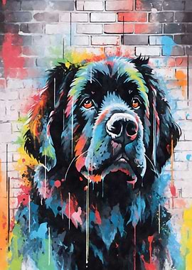 Newfoundland Dog Graffiti