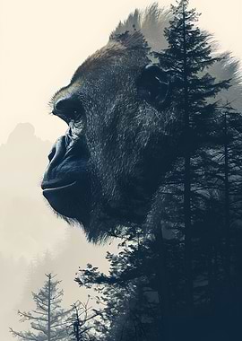 Gorilla Double Exposure