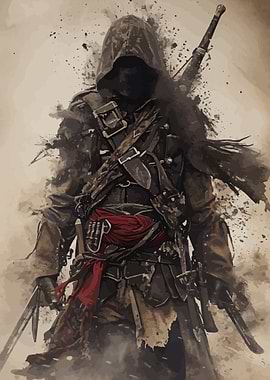 Aquarell Assasine warrior