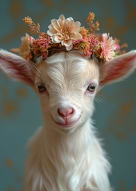 Baby Goat Floral Crown