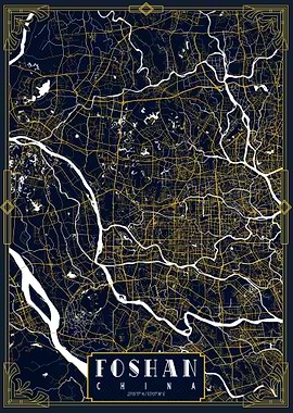 Foshan City Map Gold