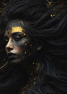 Portrait Woman Golden Halo