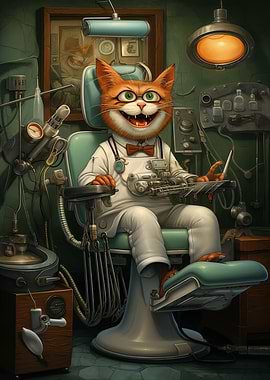 Cat at the dentist