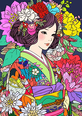 Japan Kimono Manga Girl