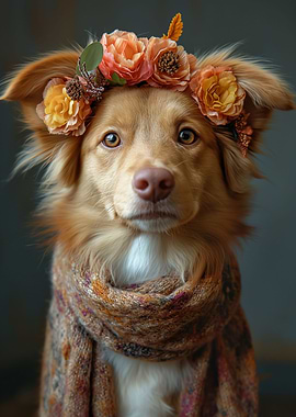 Farm Dog Floral Crown