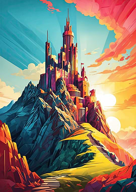 Sunlit castle art