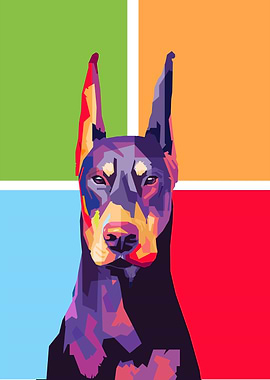 Doberman wpap pop art