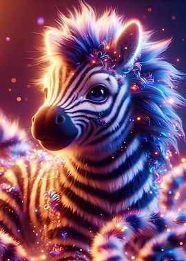 Cute fuzzy zebra