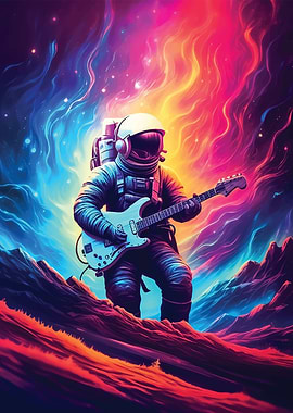 Colorful Gutarist Pop Art