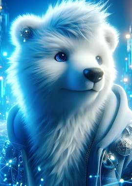 Cute fuzzy polar bear