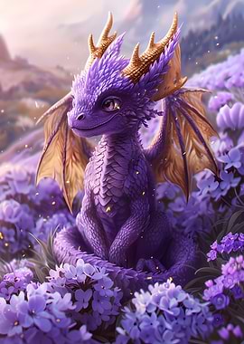 Cute purple dragon