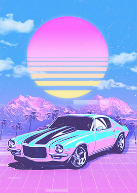 Vapor Wave Super Car