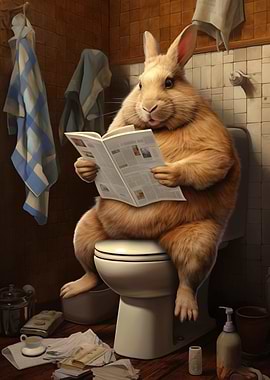 Fat Bunny Toilet Newspaper
