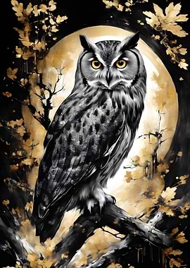 black gold owl