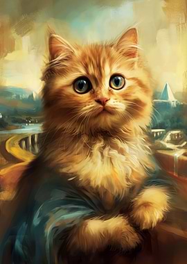 Cat Monalisa Painting