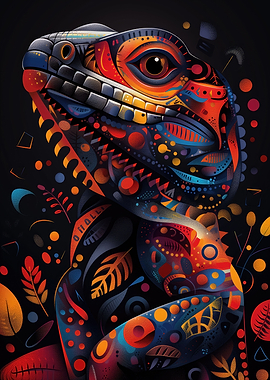 Colorful Lizard Poster