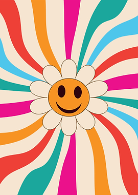 Groovy Smiling Flower