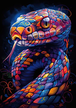 Colorful Cobra Snake
