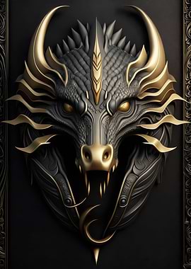 Dragon Gold Relief Deco