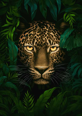 African Leopard in jungle