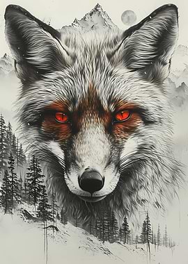 Fox Double Exposure Nature