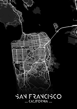 San Francisco City Map Art