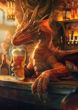Dragon Barkeeper with Beer