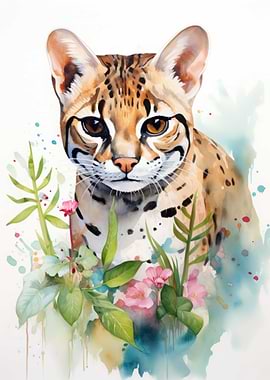 Ocelot Watercolor