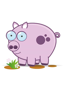 Cute Pig in mud