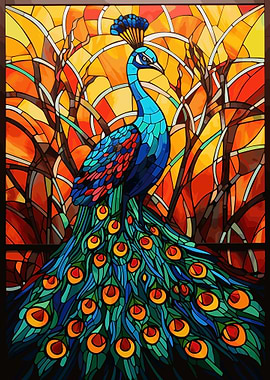 Peacock Stained Glass