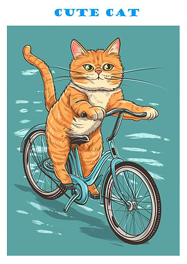 cat Riding a Bicycle