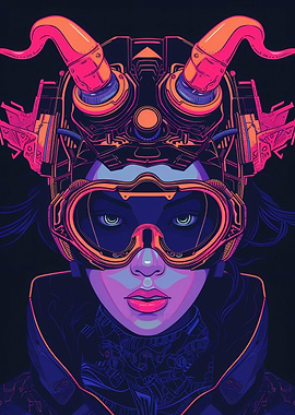 Demon Cyberpunk Girl