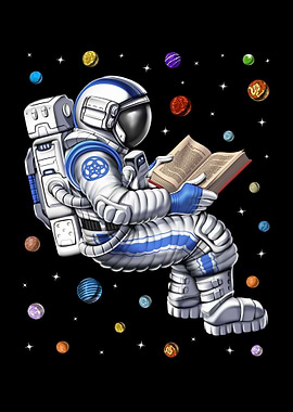 Astronaut Reading Book