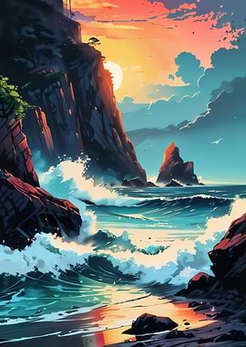 Ocean Sunset landscape