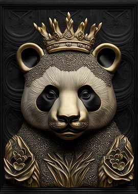Panda Gold Relief Deco