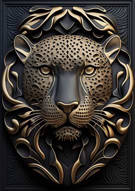 Jaguar Gold Relief Deco