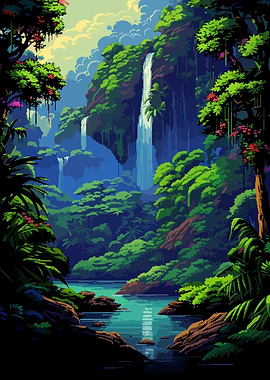 Zen Retro Green Forest