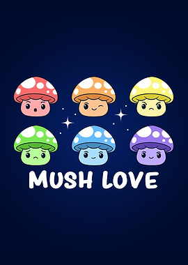 Gay Pride Rainbow Mushroom