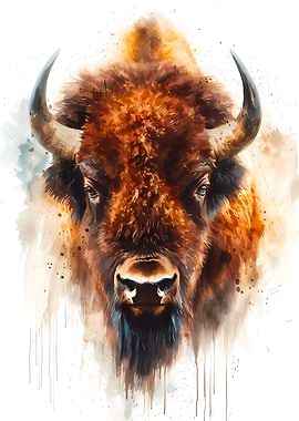 Bison Watercolor