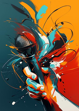 Microphone Abstract Art