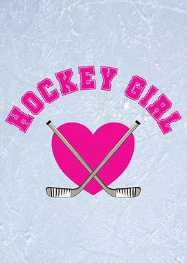 Hockey Girl Pink Heart