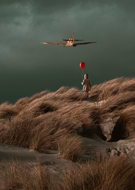 little girl and the plane