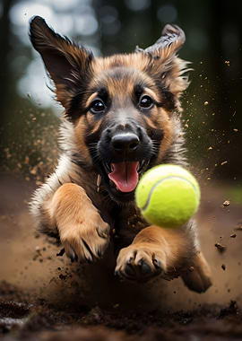 Playful German Shepherd