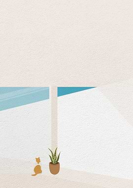 Cat behind the house