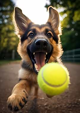 Playful German Shepherd