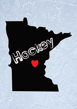 Minnesota Hockey Map heart