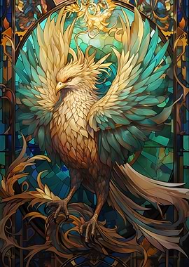 Abstract Phoenix Kintsugi